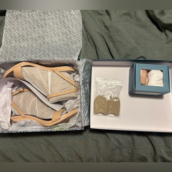 Nude Convertible Heels - Pashion Brenna, Sand Leather with 3 inch Block Heel Kit - Picture 6 of 8